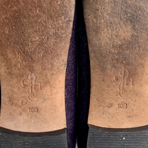 Cole Haan Purple Wool Loafers Pink Maroon Velvet Bow Slip On Flats 10B - Picture 7 of 8